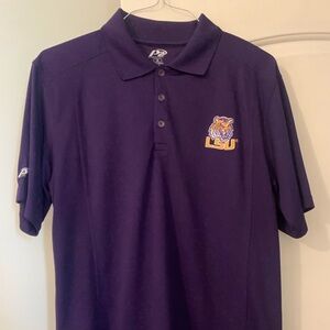 LSU Purple Logo Collared Short Sleeve Polo - Men’s Medium by Pro Player